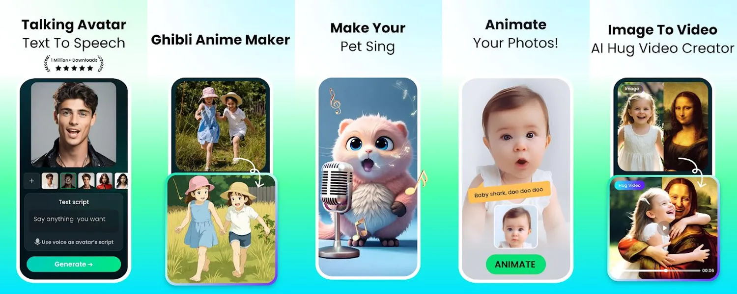 DreamFace: AI Video Generator screenshots